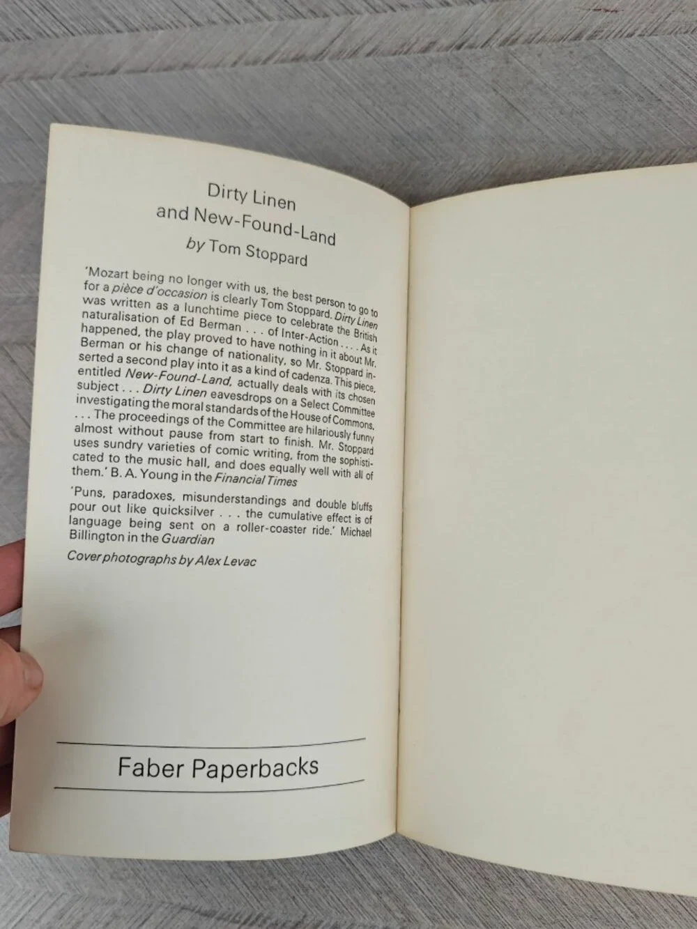 Dirty Linen & New-Found-Land Tom Stoppard Paperback 1977 British Play
